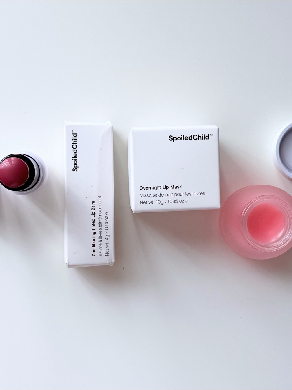 SpoiledChild Pink Tinted Lip Balm & Overnight Lip Mask Set